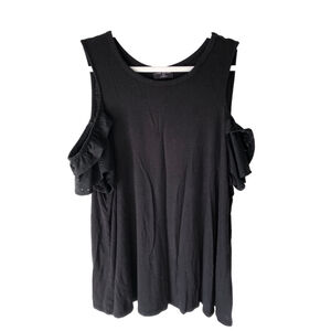 Lane Bryant Black Cold Shoulder Top Womens Size 22 24